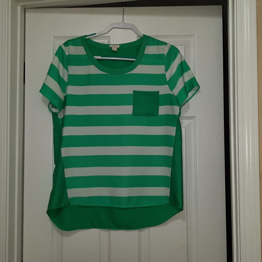 J. Crew Blouse - green and white
